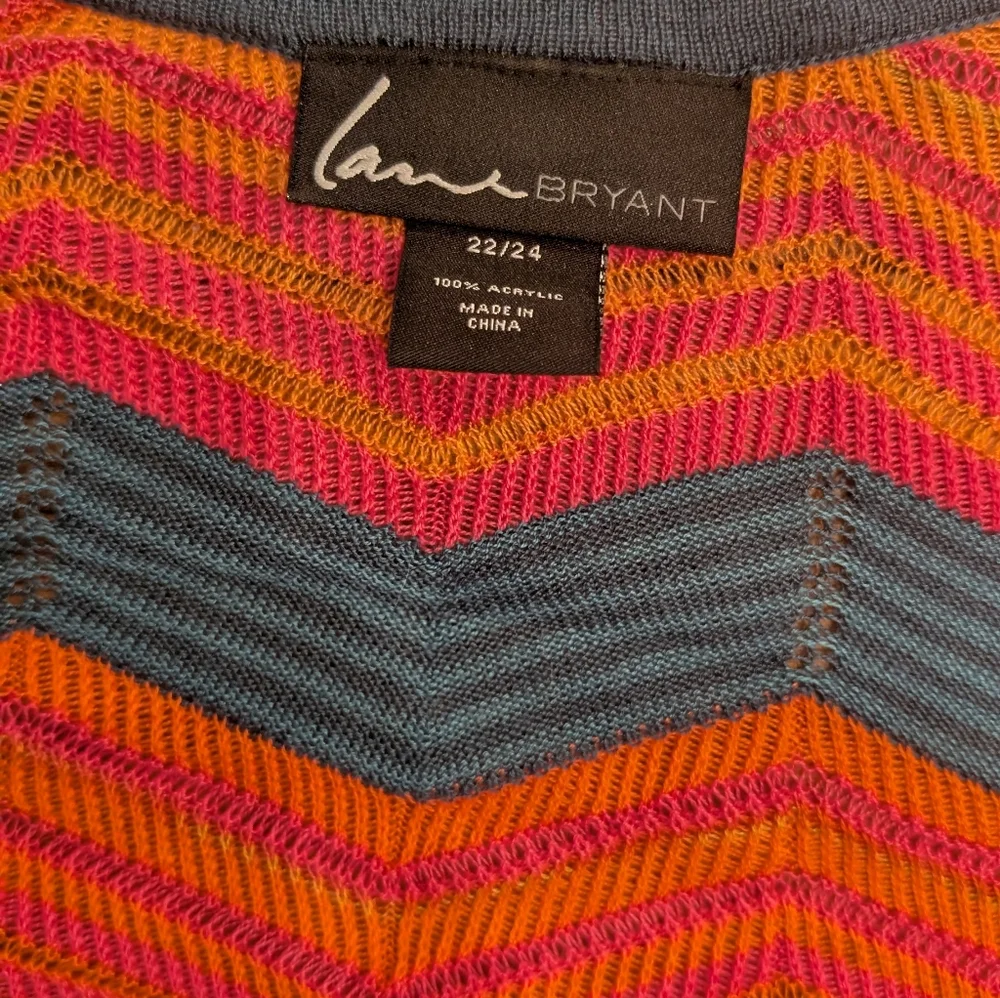 Lane Bryant Multicolor Chevron Cardigan Lightweight - Picture 5 of 7